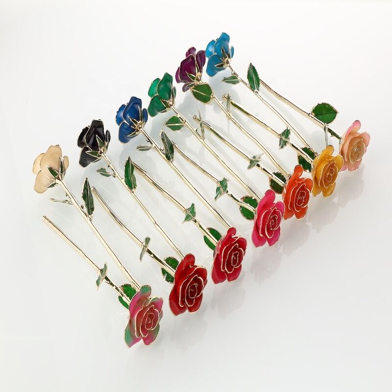 quality 24 Karat Gold Dipped  Rose  Long Artificial Golden Covered Roses  for Graduation ,Christmas, Valentine's Day ,wedding Gift factory