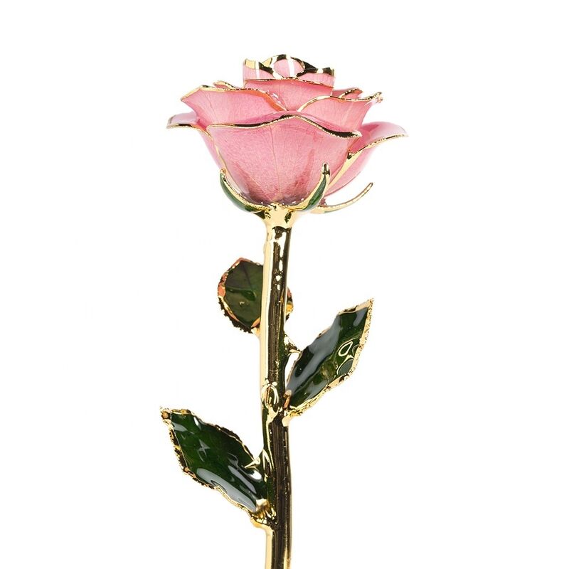 quality Pink Rose 24Kt Gold Dipped Natural Rose Manufacture Directly Supply  Gold Platedd Rose  for Christmas Birthday  Gift factory