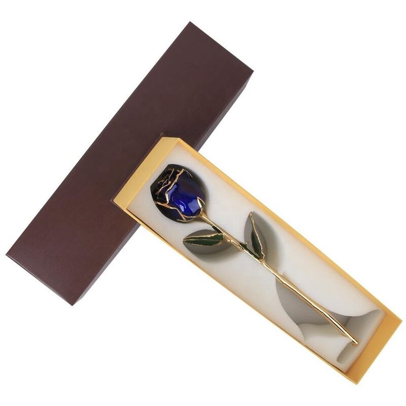 quality Valentine Day Birthday Wedding Gifts 24k Plated Natural Flowers with Stem Pure Handmade Eternal Roses factory