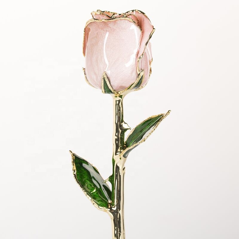 quality 24k Gold Plated Rose Fresh Rose with Stem Present  Rose Gift Valentine Mother Day Eternal Rose Preserved Flower factory