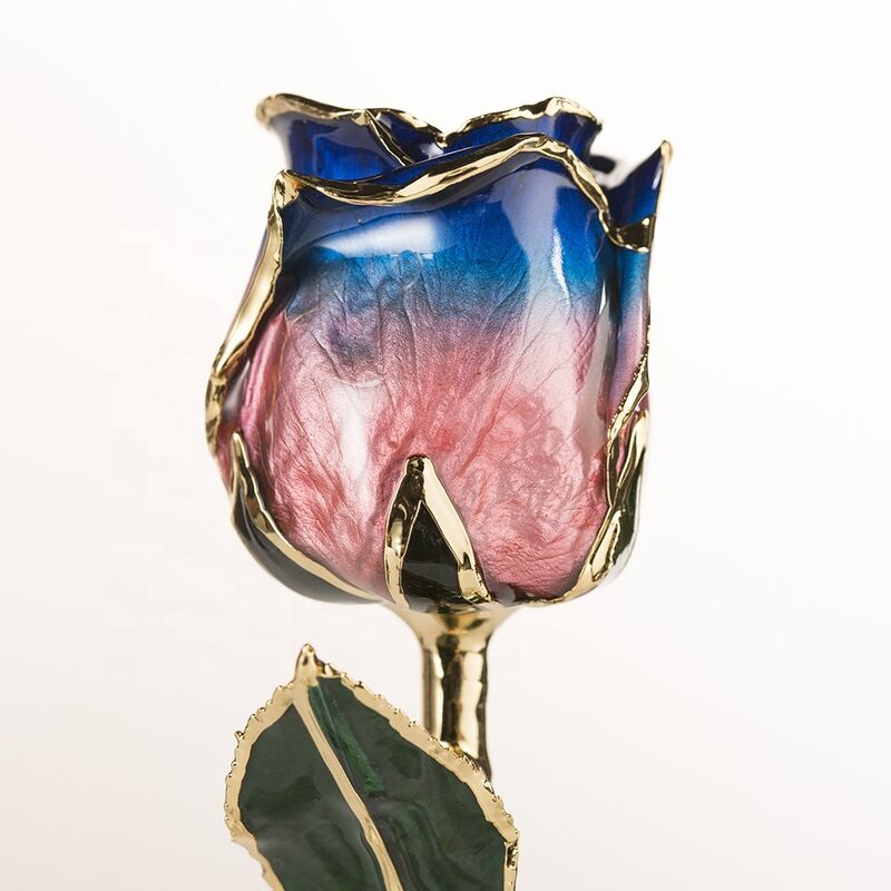 quality Gold Trimmed Rose Preservied  Rose for Valentine Mother Day Christmas Gifts Handmade Eternal Rose factory