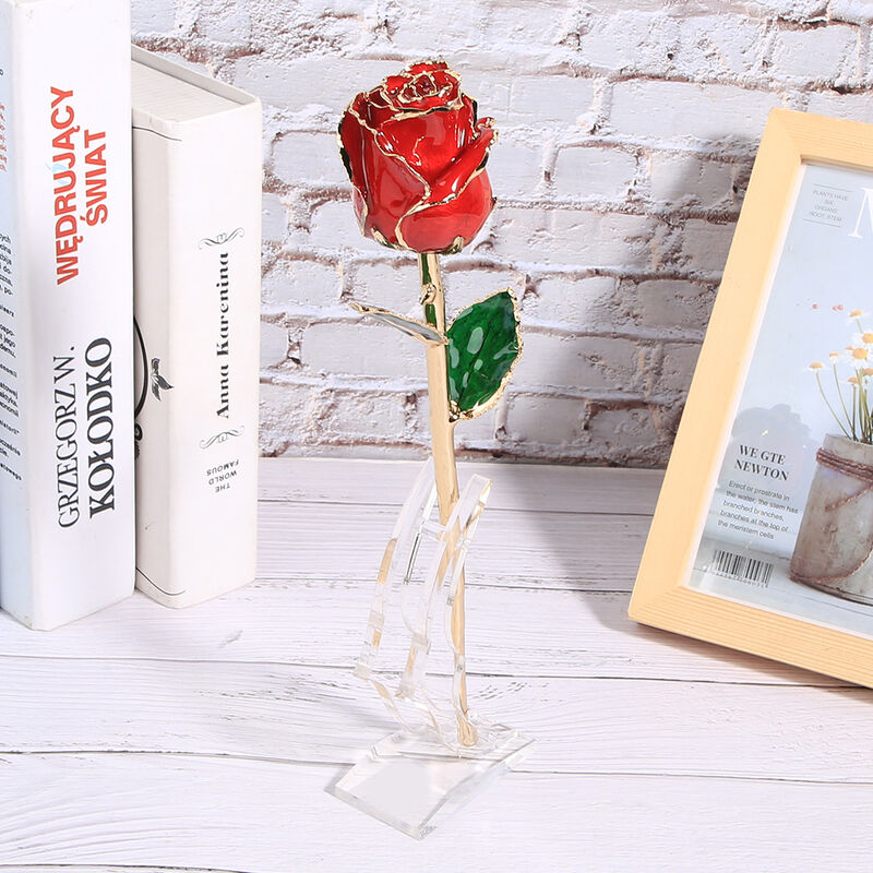 quality Half-blooming  24k Gold Dipped Red  Rose With  Gift Box Forever Gold Rose for Valentine's Day  Gifts factory