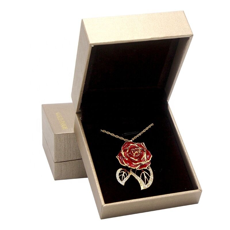 quality 24K Gold Plated  Rose Necklaced/Gold Plated Natural Rose Necklace for Women Necklace , Mother's Day and Christmas    Gift factory