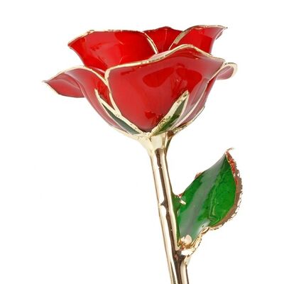 quality Manufacture Supply 24K Gold Plated Real Preserved Fresh Rose Gold Rose in Wood Christmas Valentine factory