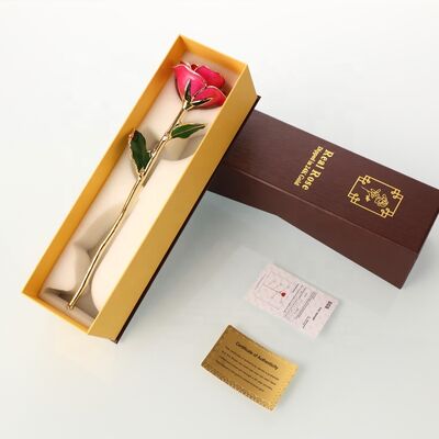 quality 24 Karat Gold Dipped  Rose  Long Artificial Golden Covered Roses  for Graduation ,Christmas, Valentine's Day ,wedding Gift factory