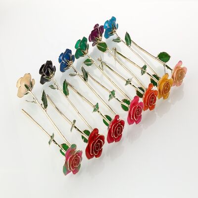 quality 24 Karat Gold Dipped  Rose  Long Artificial Golden Covered Roses  for Graduation ,Christmas, Valentine's Day ,wedding Gift factory