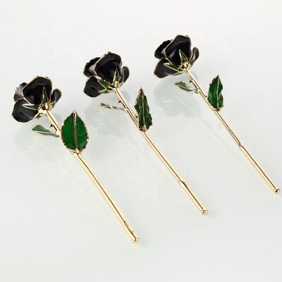 quality Golden Rose Beautiful Gold Black Rose Flowers Wedding Decoration Black Rose for Selling Gifts factory