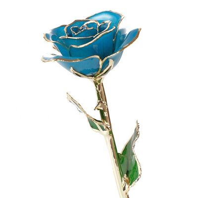 quality Wholesale Long Stem 24K  Lacquer gold Dipped Trimmed  Rose for Christmas and valentine's day gifts factory