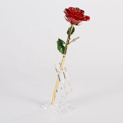 quality Hot 24K Gold Plated Real Natural Rose Manufacture Directly Supply  Gold Dipped Rose  for Valentines Day  Gift Wholesale factory