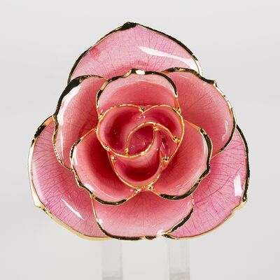 quality Pink Rose 24Kt Gold Dipped Natural Rose Manufacture Directly Supply  Gold Platedd Rose  for Christmas Birthday  Gift factory