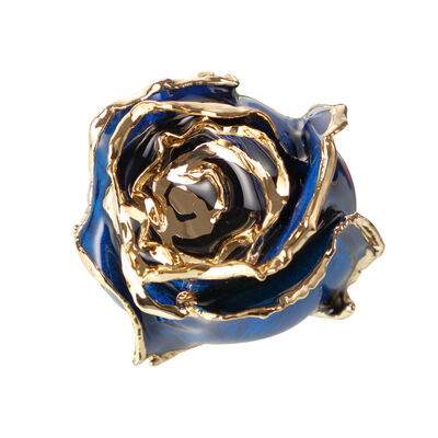 quality Half-blooming 24k Gold Dipped Blue  Rose Rose Preserved Flowers  Gold Rose for Christmas Valentine's Day Mother's Day  Gifts factory