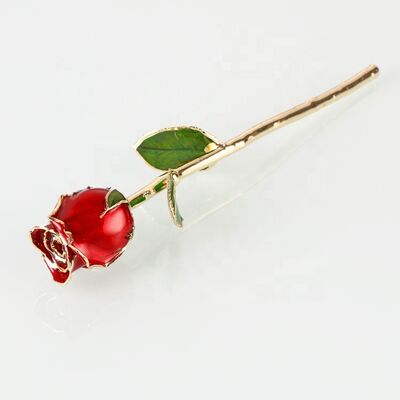 quality Half-blooming  24k Gold Dipped Red  Rose With  Gift Box Forever Gold Rose for Valentine's Day  Gifts factory