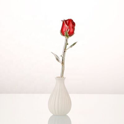 quality Half-blooming  24k Gold Dipped Red  Rose With  Gift Box Forever Gold Rose for Valentine's Day  Gifts factory