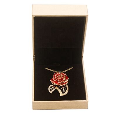 quality 24K Gold Plated  Rose Necklaced/Gold Plated Natural Rose Necklace for Women Necklace , Mother's Day and Christmas    Gift factory