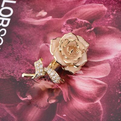 quality 24k Gold Plated Rose Factory Wholesale Adorable Girls Rose Brooch Gold Dipped Rose Fashion factory